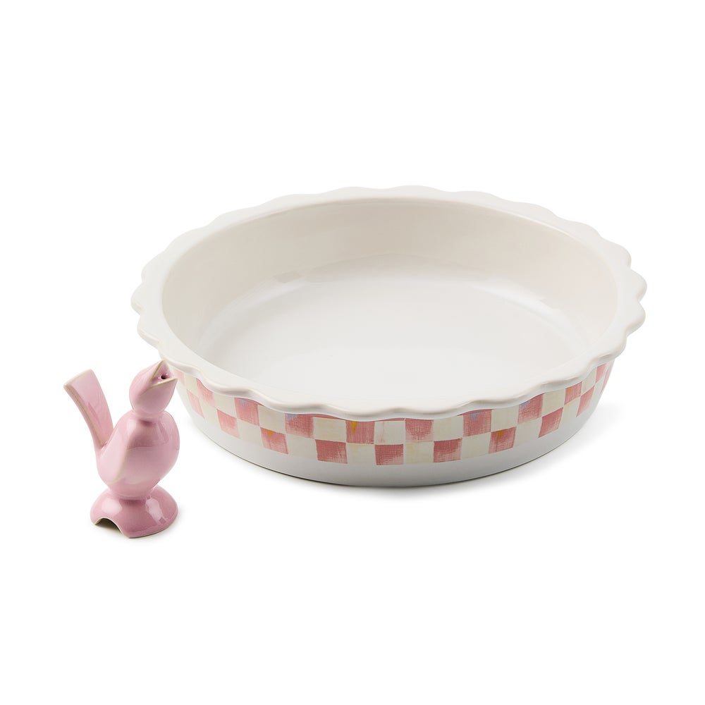 Check Everyday Pie Plate with Pie Bird - Image 3