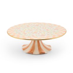 Alternative view of MACKENZIE-CHILDS Mackenzie-chilllds Posie Patch Ceramic Pedestal Platter