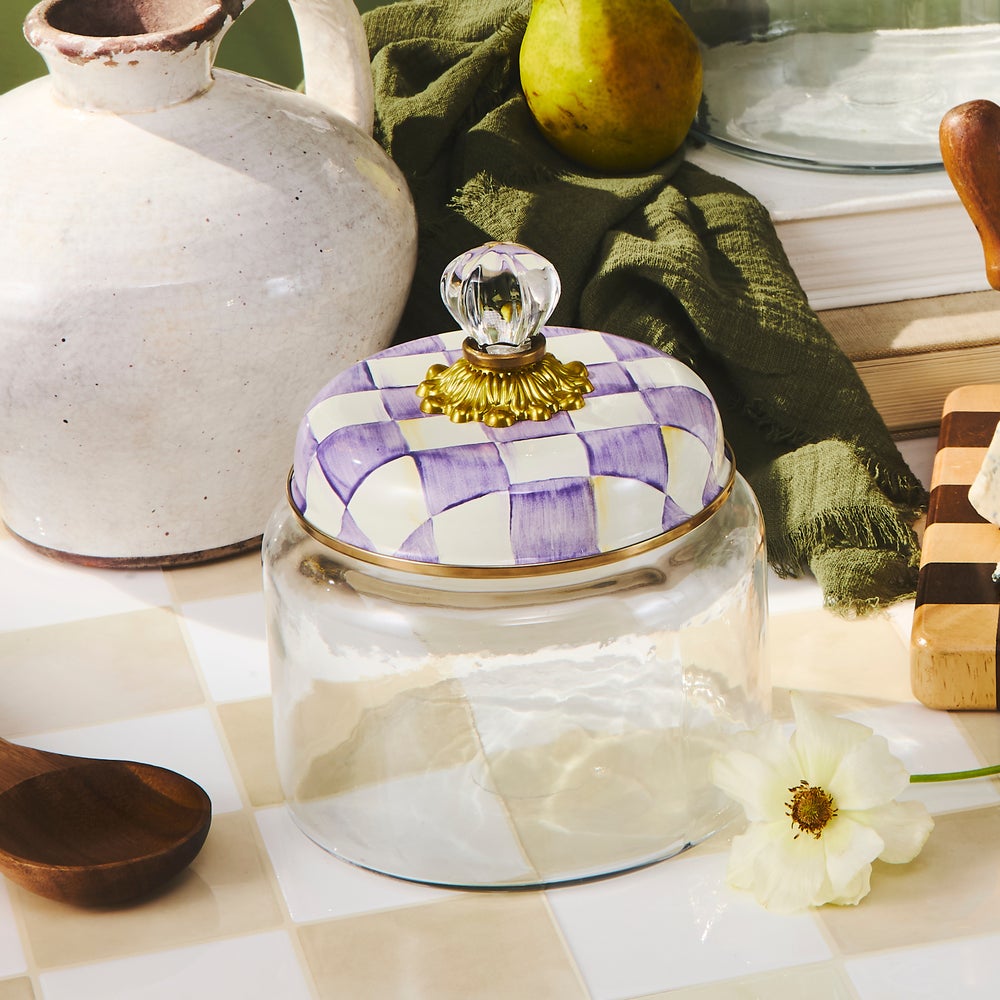Mackenzie-chilllds Violet Check Kitchen Canisters - Image 4