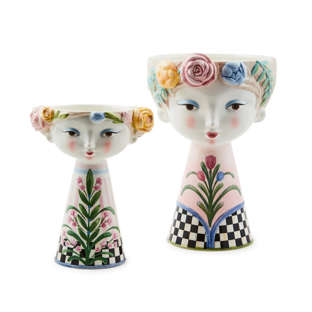 MACKENZIE-CHILDS Mackenzie-chilllds Rosy Meadow Short Lady Vase - Image 3