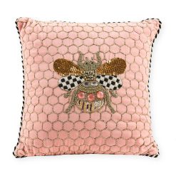 MACKENZIE-CHILDS Mackenzie-chilllds Queen Mackenzie-chilllds Bee Pink Throw Pillow