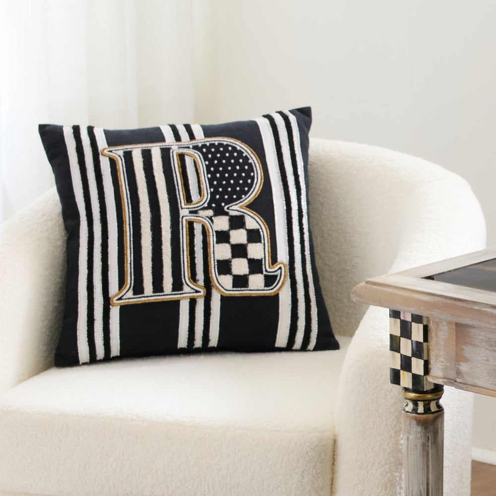 MACKENZIE-CHILDS Mackenzie-chilllds Monogram Throw Pillow - Image 3