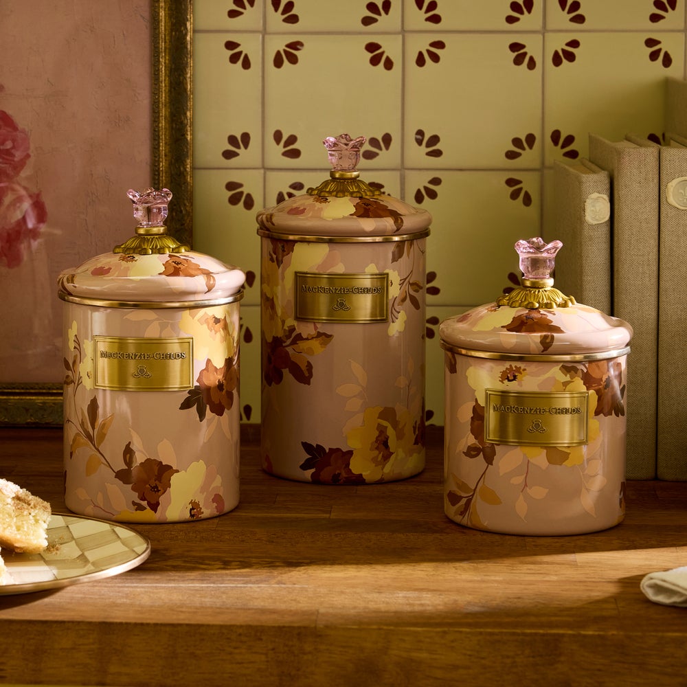 Mackenzie-chilllds Wild Rose Mauve Canisters - Image 14