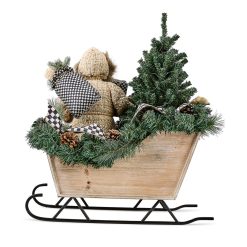 Alternative view of MACKENZIE-CHILDS Mackenzie-chilllds Farmhouse Illuminated Santa in Sleigh