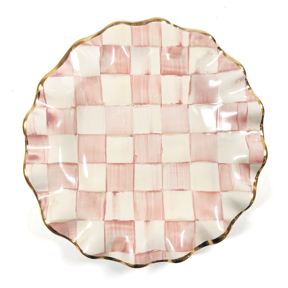 MACKENZIE-CHILDS Mackenzie-chilllds Rosy Check Fluted Ceramic Dinnerware - Image 2