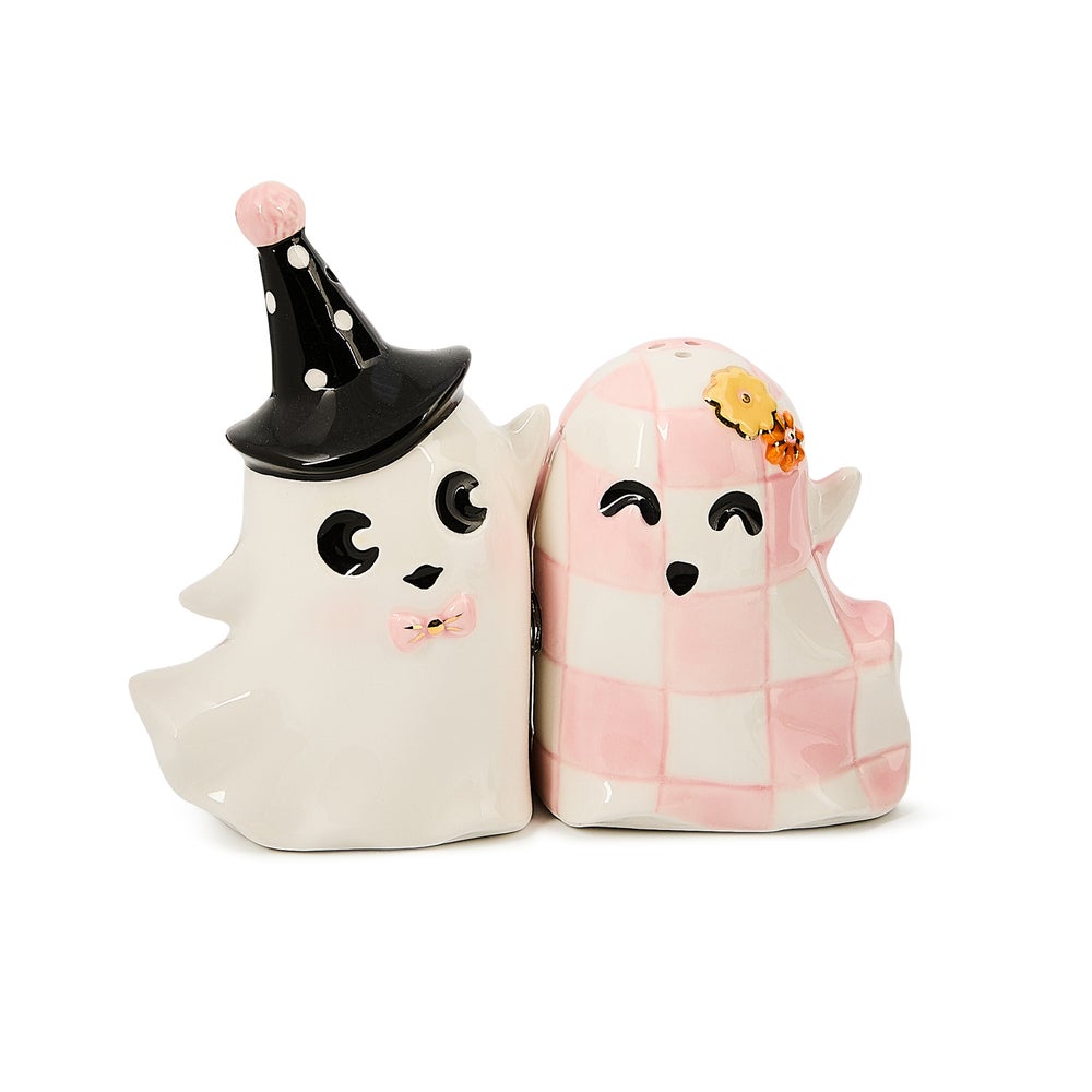 MACKENZIE-CHILDS Mackenzie-chilllds Hocus Pocus Ghost Salt & Pepper Set