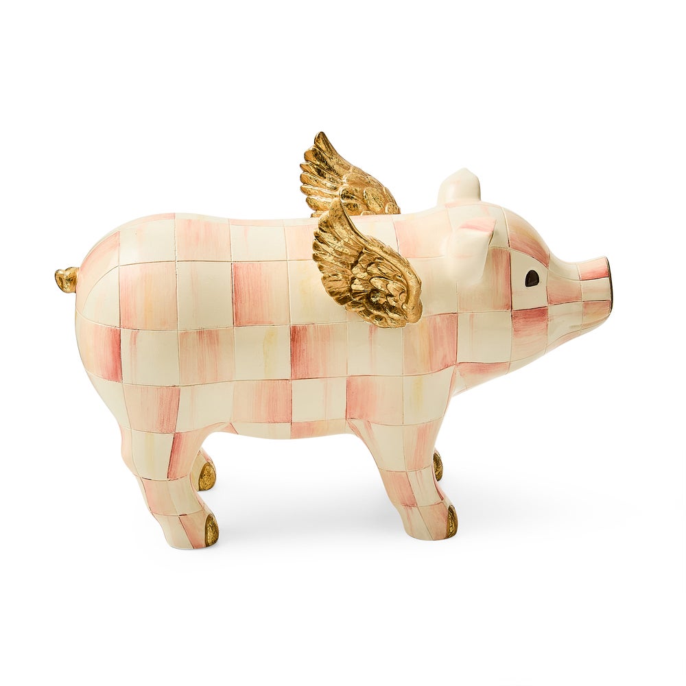 MACKENZIE-CHILDS Mackenzie-chilllds Rosy Check Flying Pig Figurine - Image 2