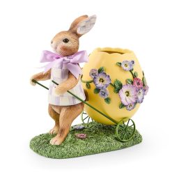 MACKENZIE-CHILDS Mackenzie-chilllds Pansy Party Bunny and Cart Centerpiece